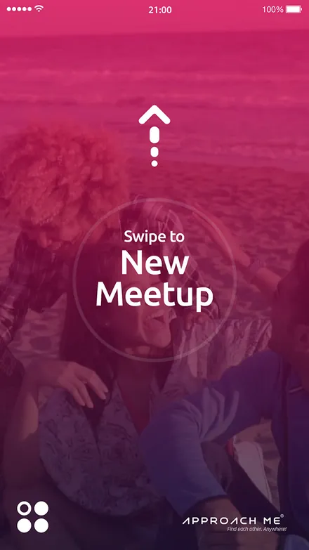 Swipe to start a new meetup in ApproachMe